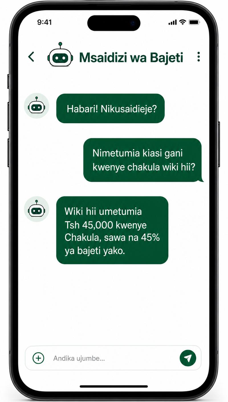 Skrini ya Msaidizi ya Bajeti